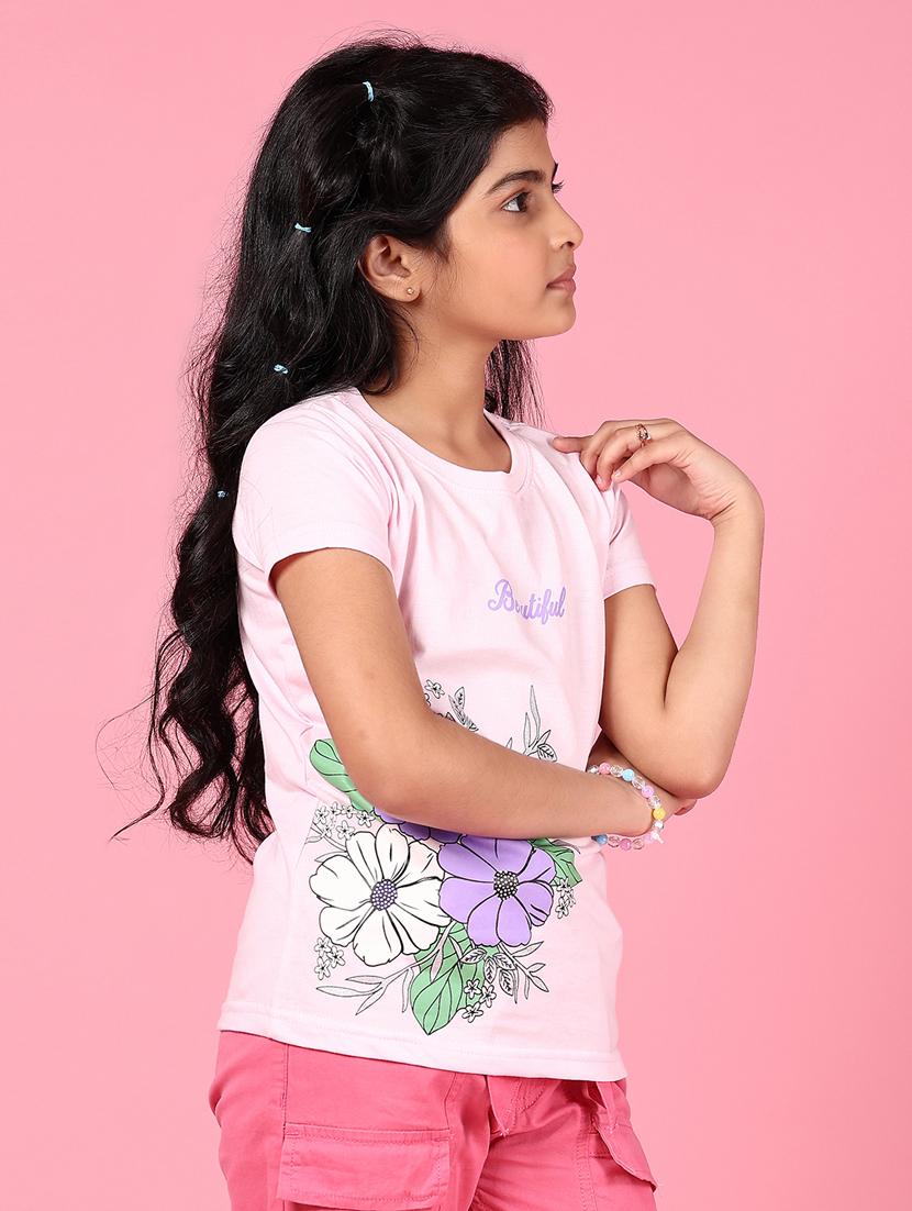girls printed round neck short sleeves tee - 21764710 - Standard Image - 2