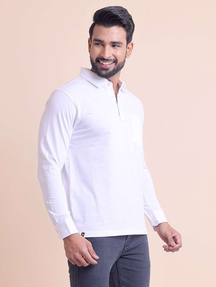 men solid long sleeve regular fit polo t-shirt - 21764923 -  Standard Image - 2