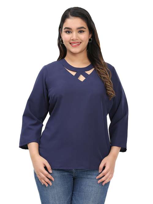 women plus size solid long sleeves top - 21764924 -  Standard Image - 0