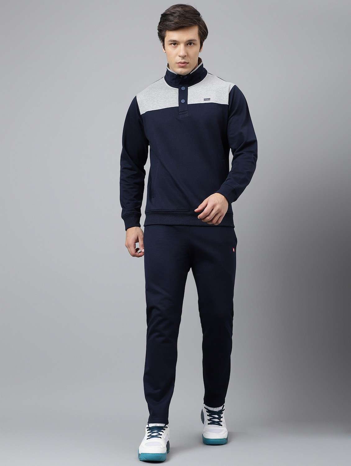 navy blue cotton track suit