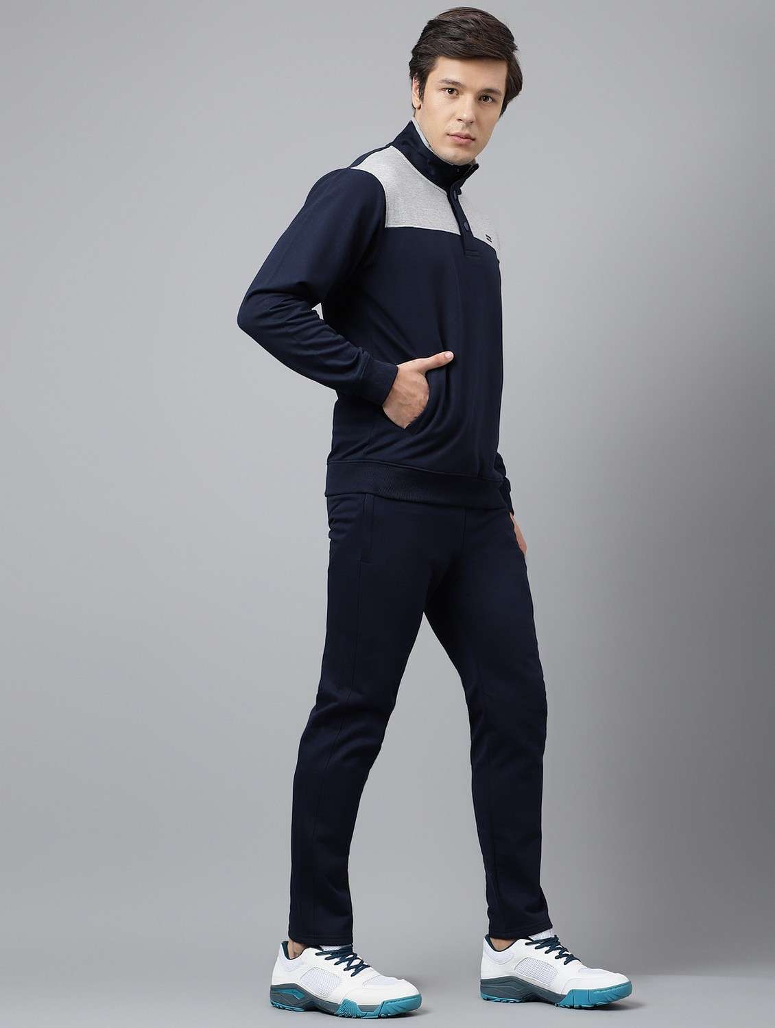 navy blue cotton track suit - 21764998 - Standard Image - 2