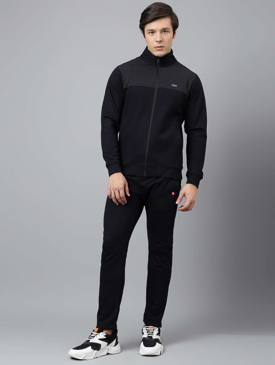black cotton track suit