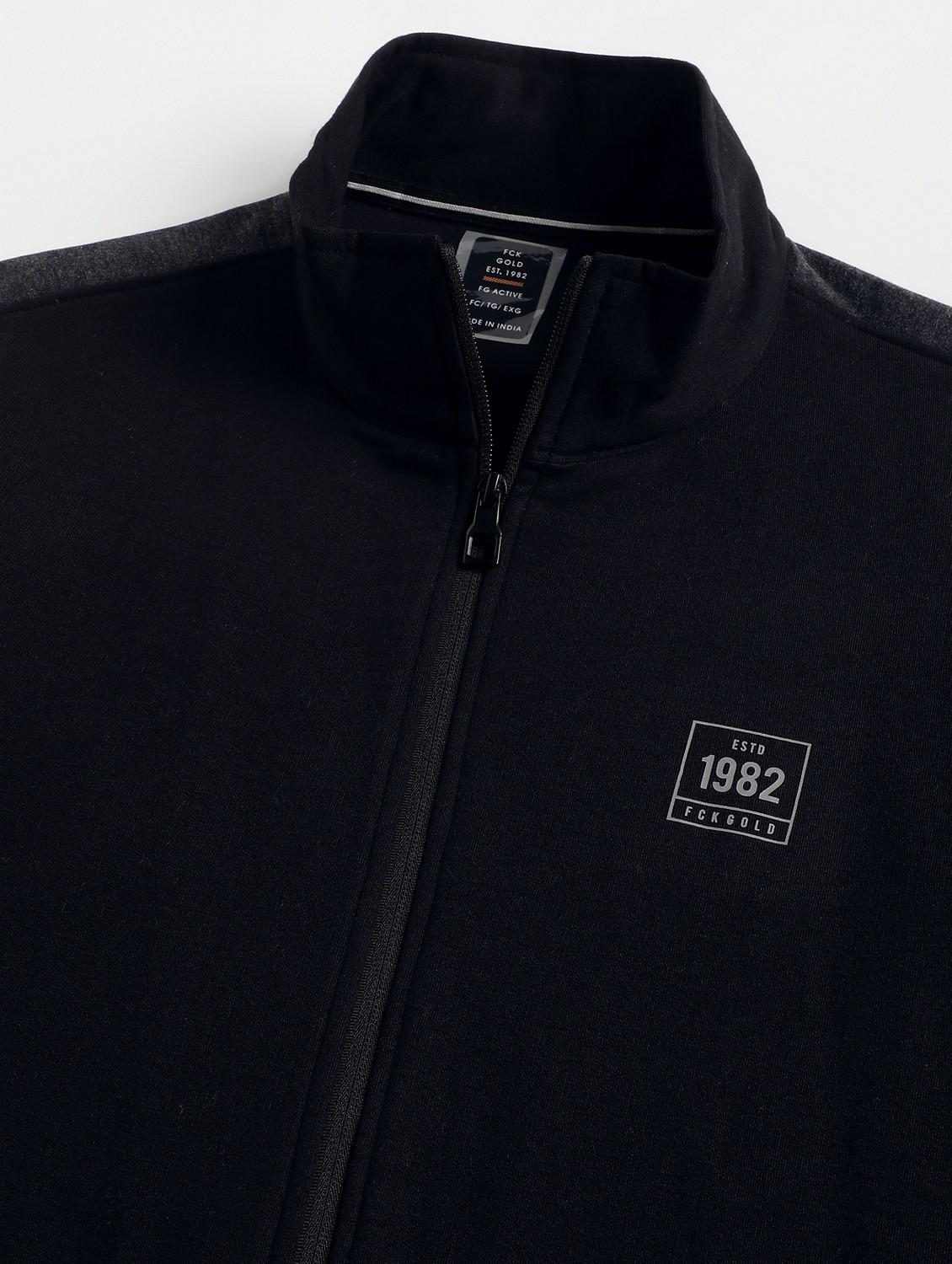 men solid stand collar full length track suit - 21765005 - Standard Image - 7