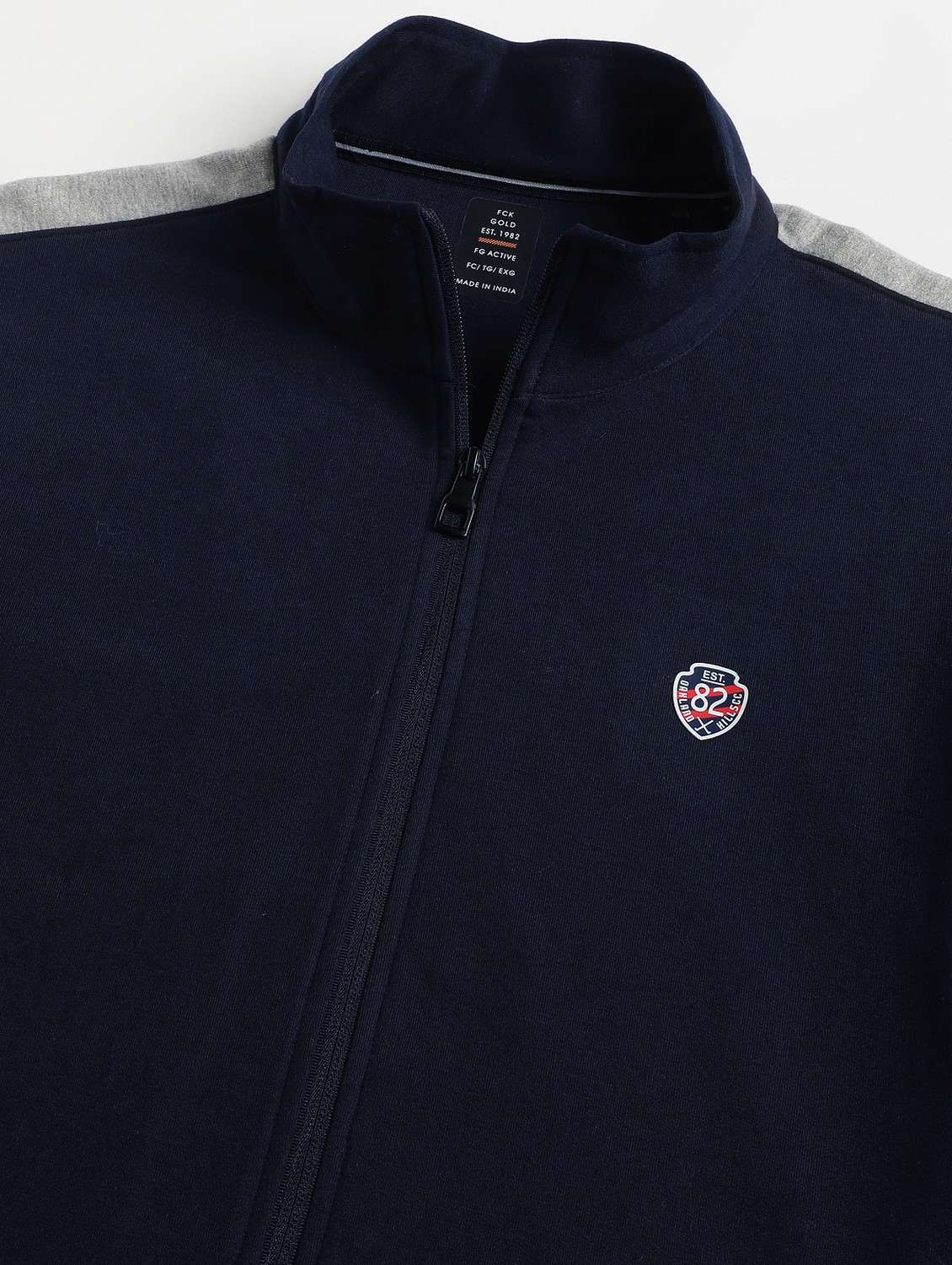 men solid stand collar full length track suit - 21765006 - Standard Image - 7