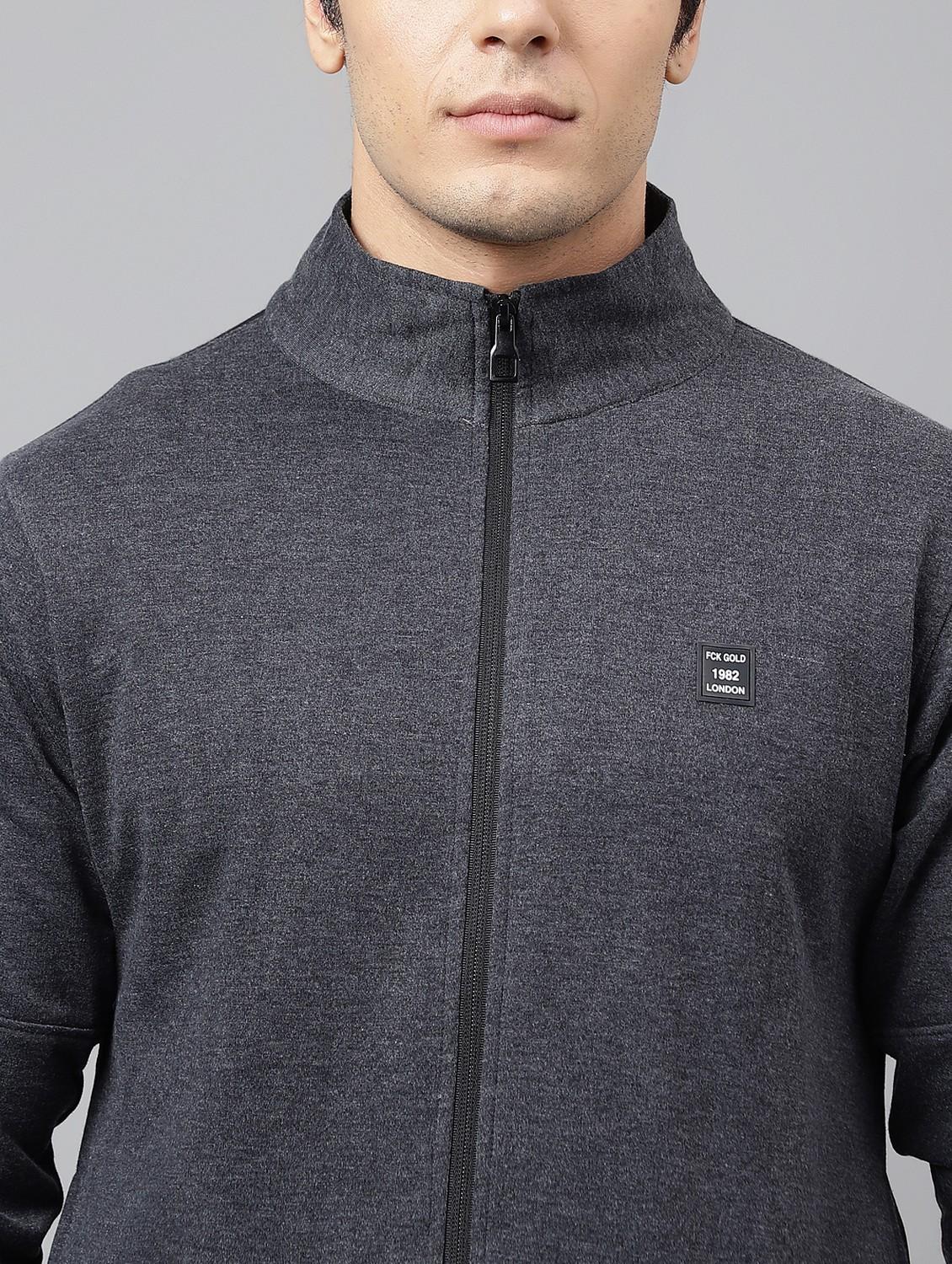 men solid stand collar full length track suit - 21765007 - Standard Image - 7