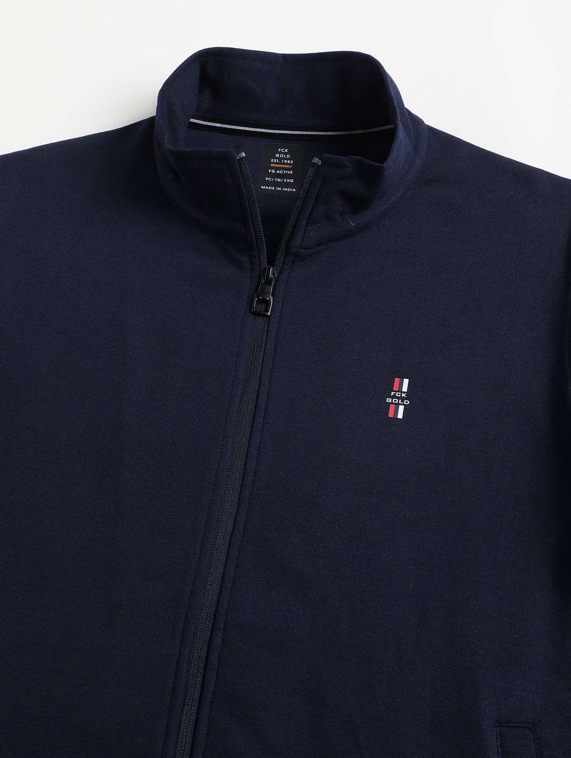men solid stand collar full length track suit - 21765010 - Standard Image - 7