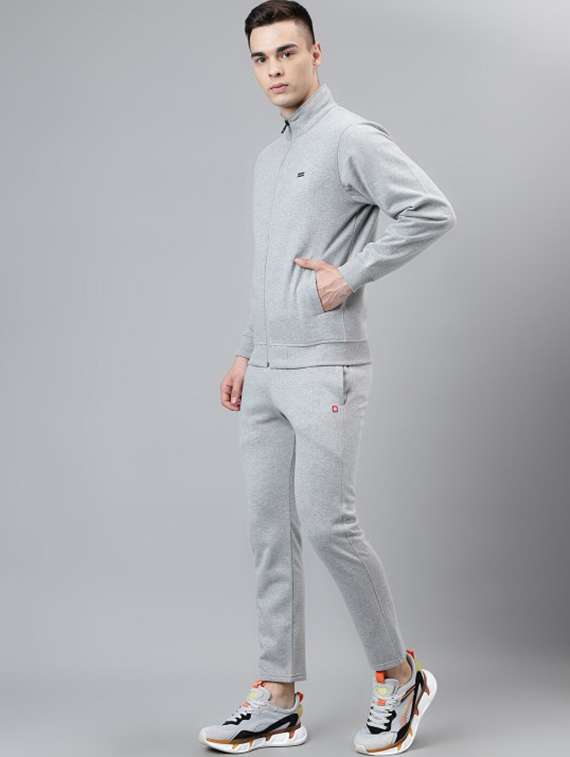 men solid long sleeve full length track suit - 21765012 -  Standard Image - 2