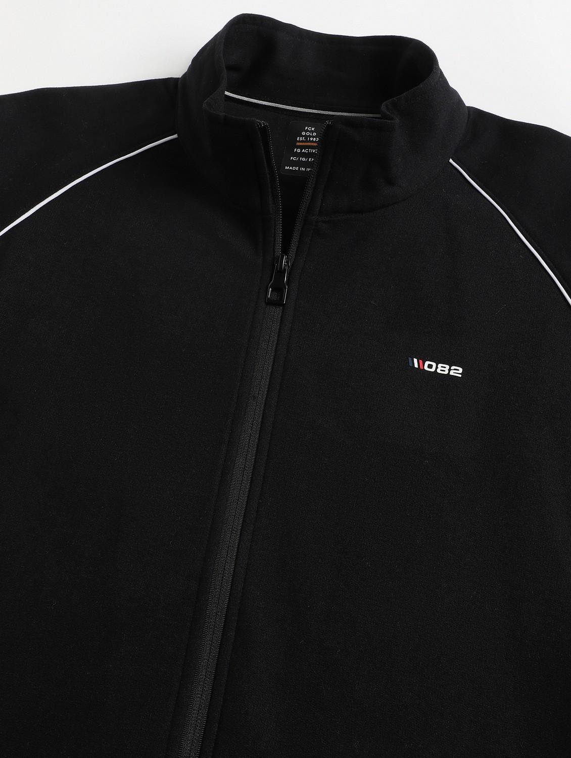 men solid stand collar full length track suit - 21765021 - Standard Image - 7