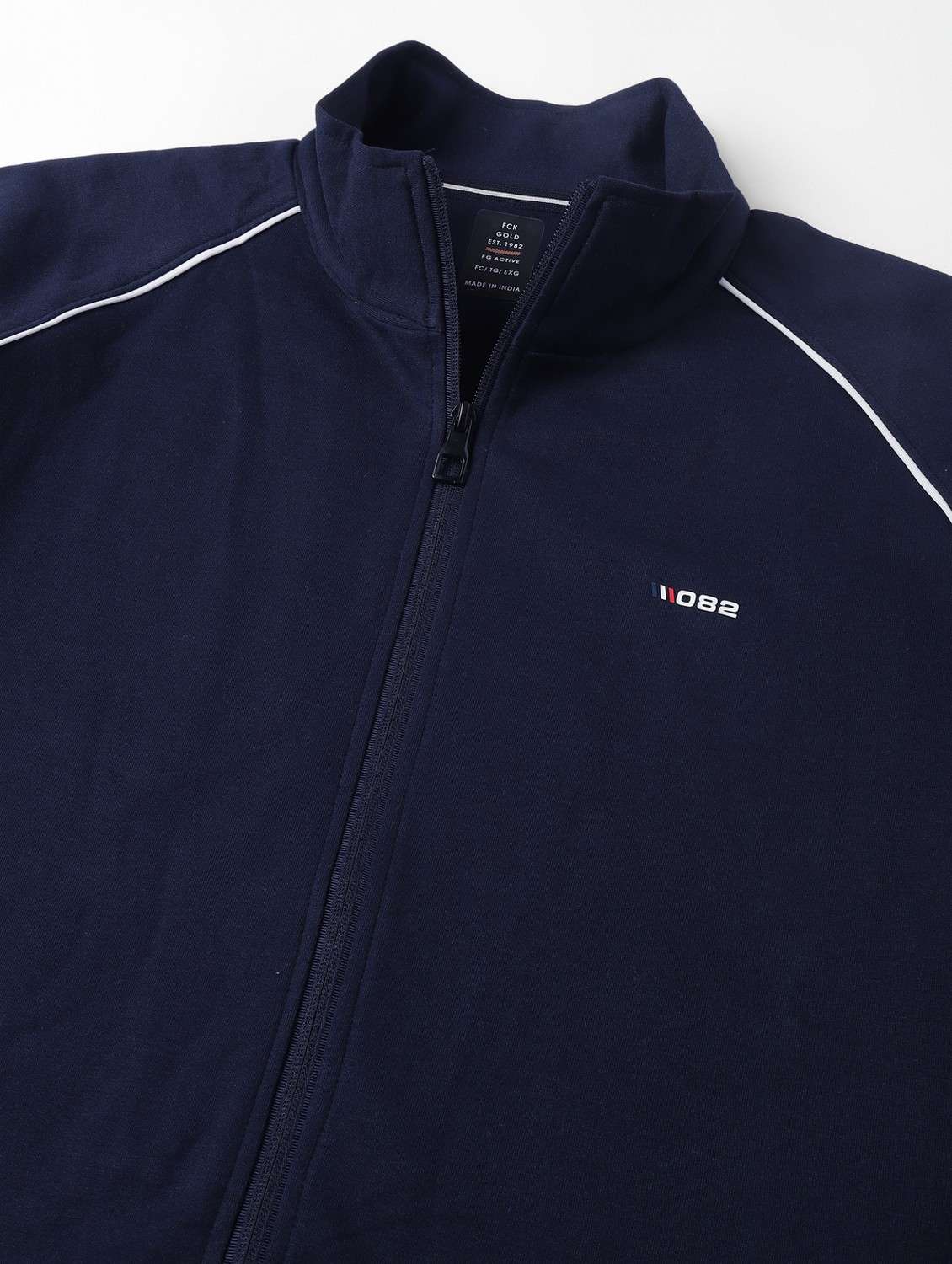 men solid stand collar full length track suit - 21765022 -  Standard Image - 7