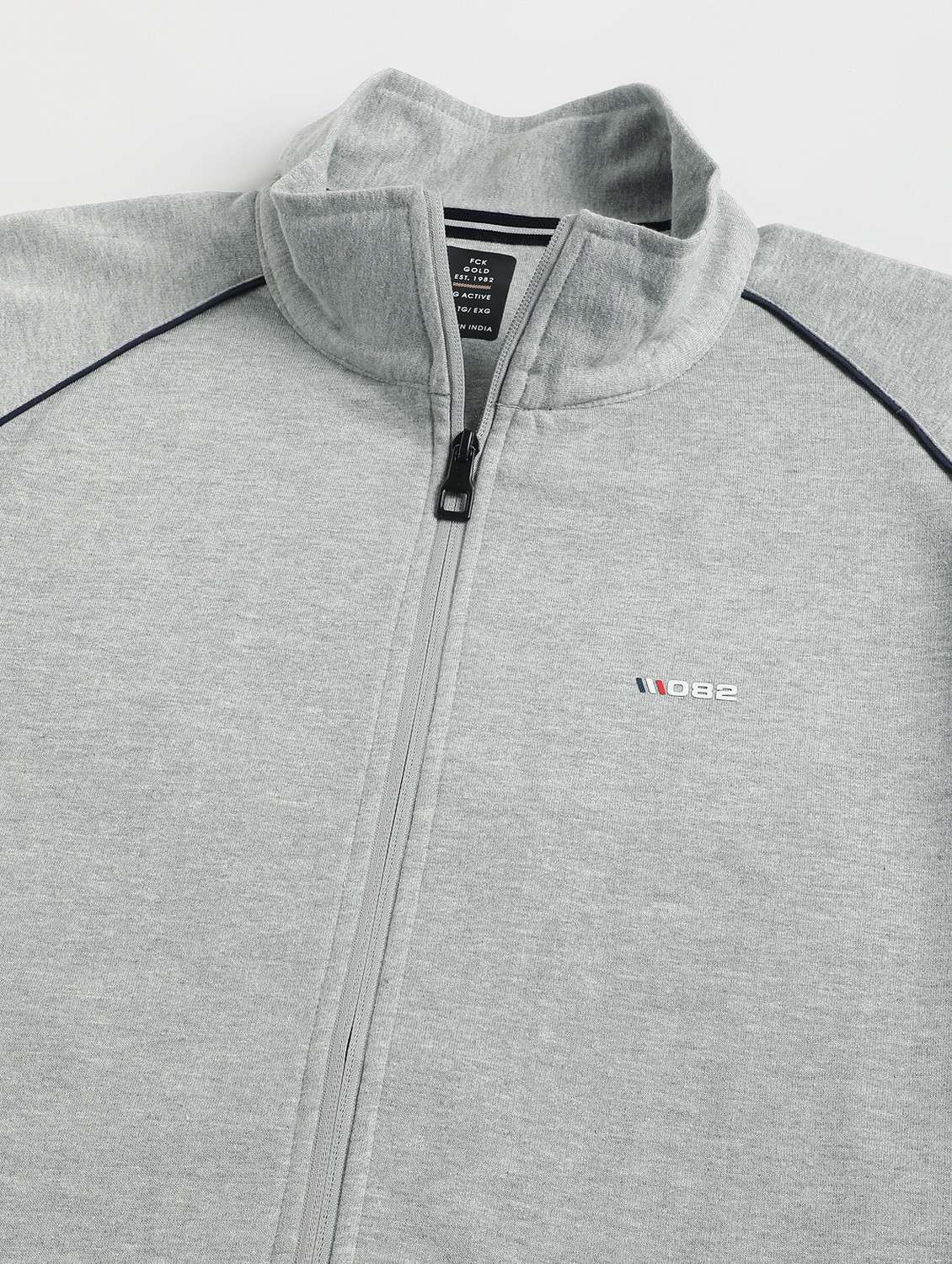 men solid stand collar full length track suit - 21765024 -  Standard Image - 7