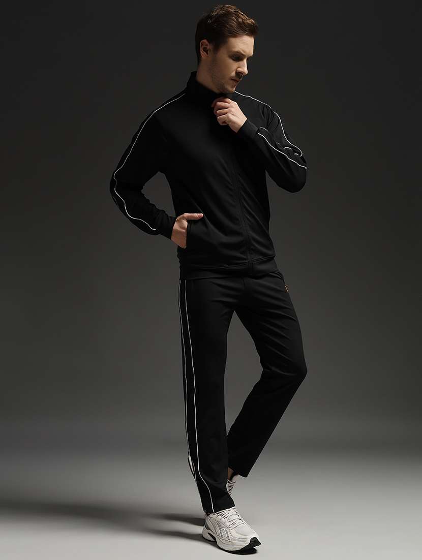 men solid long sleeve full length track suit - 21765059 -  Standard Image - 2