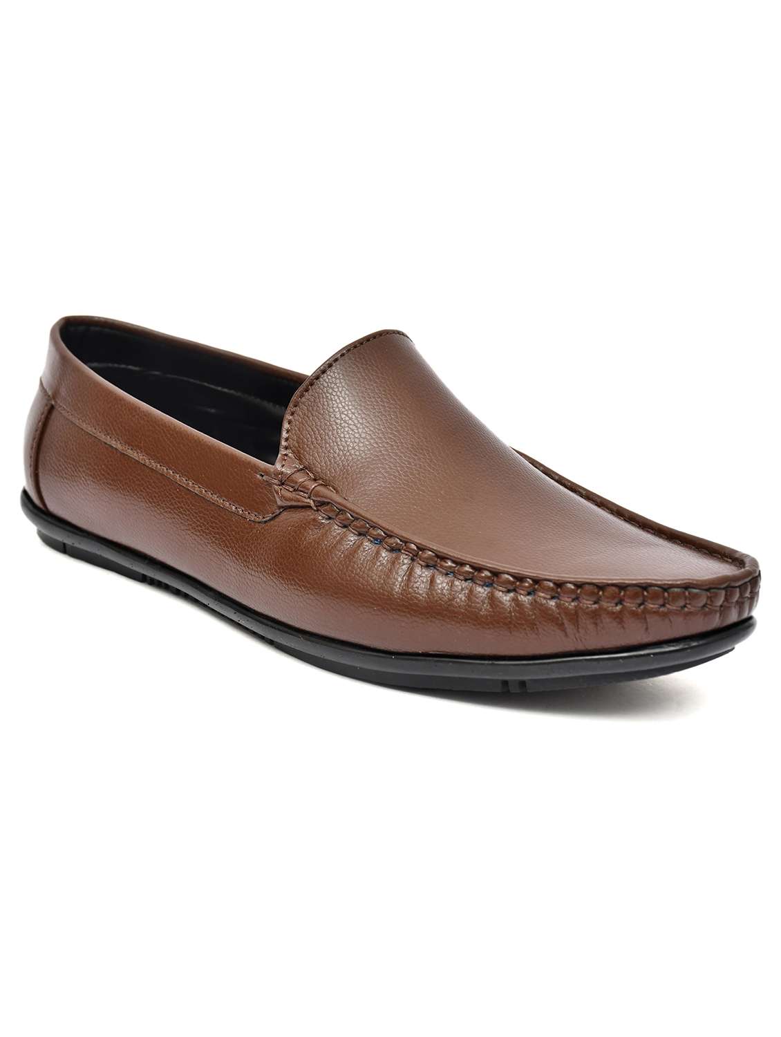 men brown slip on loafer