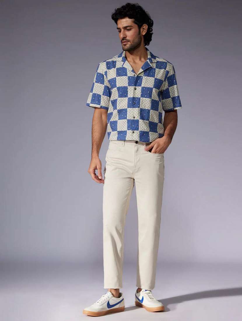 men printed cuban collar regular fit shirt - 21765163 - Standard Image - 2