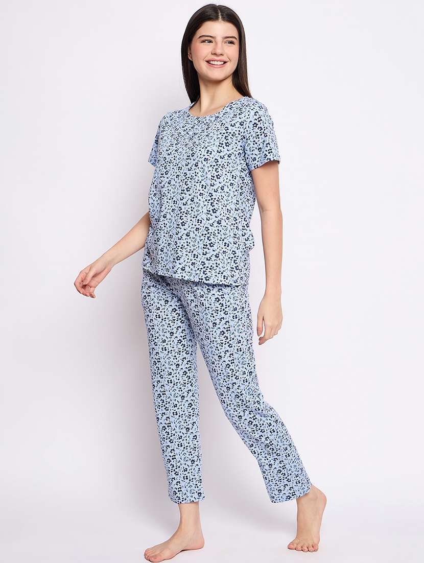women printed nightwear pyjama set - 21765288 -  Standard Image - 2