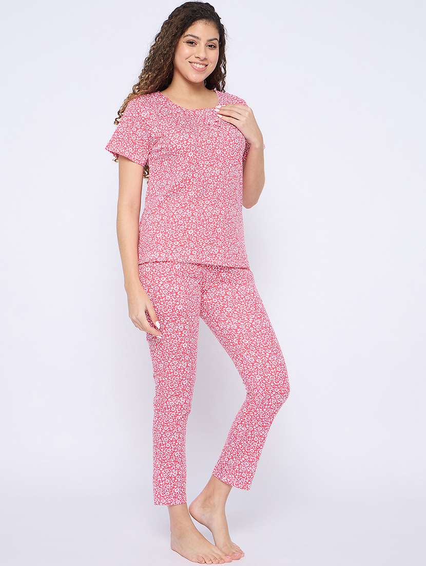 women printed nightwear pyjama set - 21765290 -  Standard Image - 2