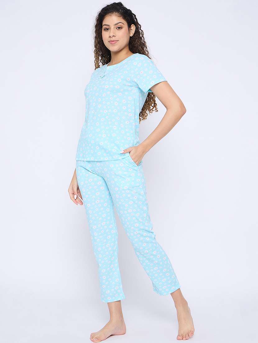 women printed nightwear pyjama set - 21765291 -  Standard Image - 2