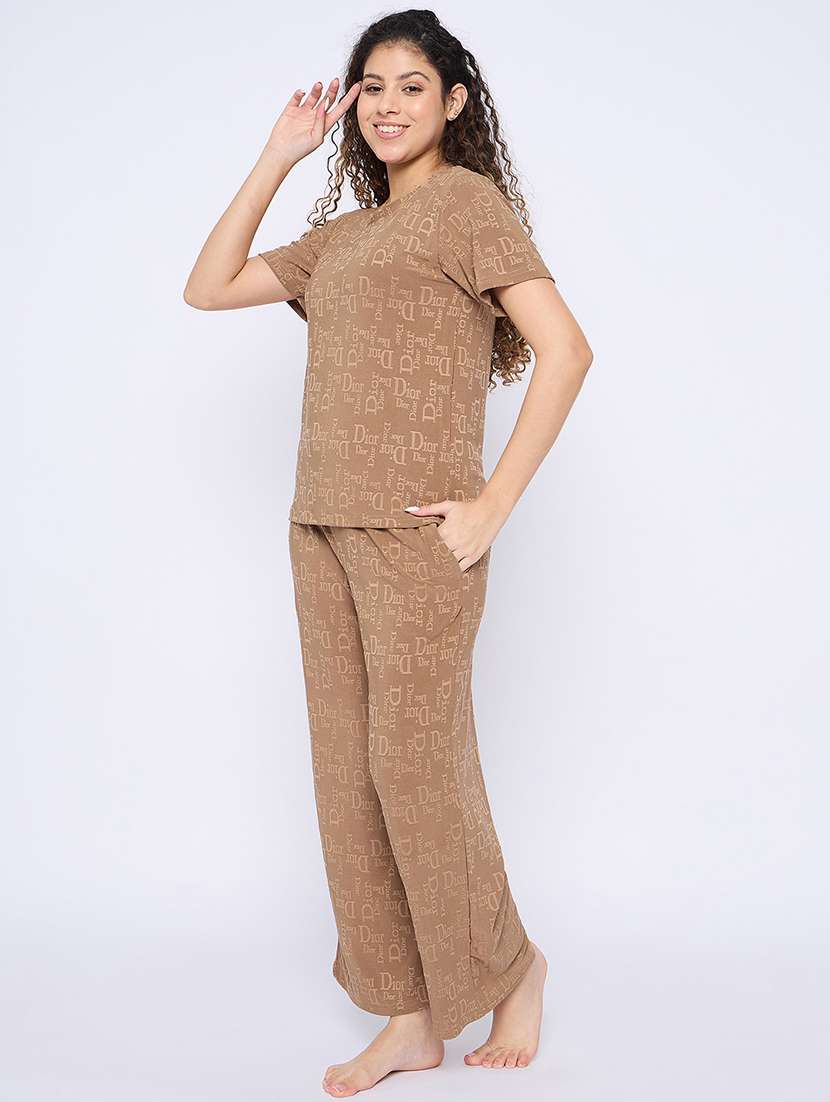 women printed nightwear pyjama set - 21765295 -  Standard Image - 2