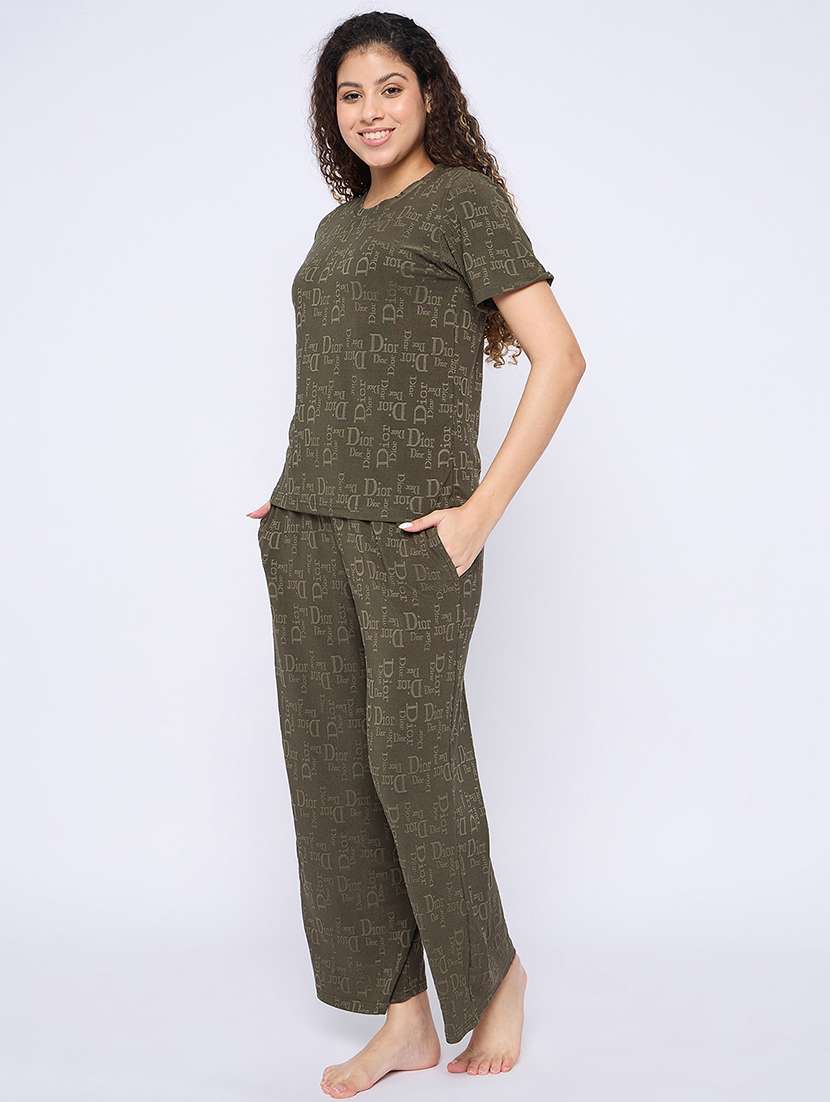 women printed nightwear pyjama set - 21765296 -  Standard Image - 2