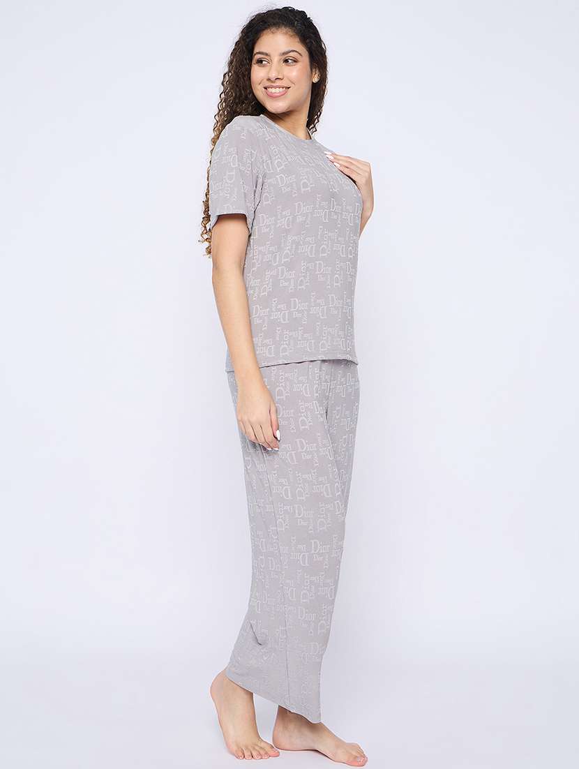 women printed nightwear pyjama set - 21765297 -  Standard Image - 2