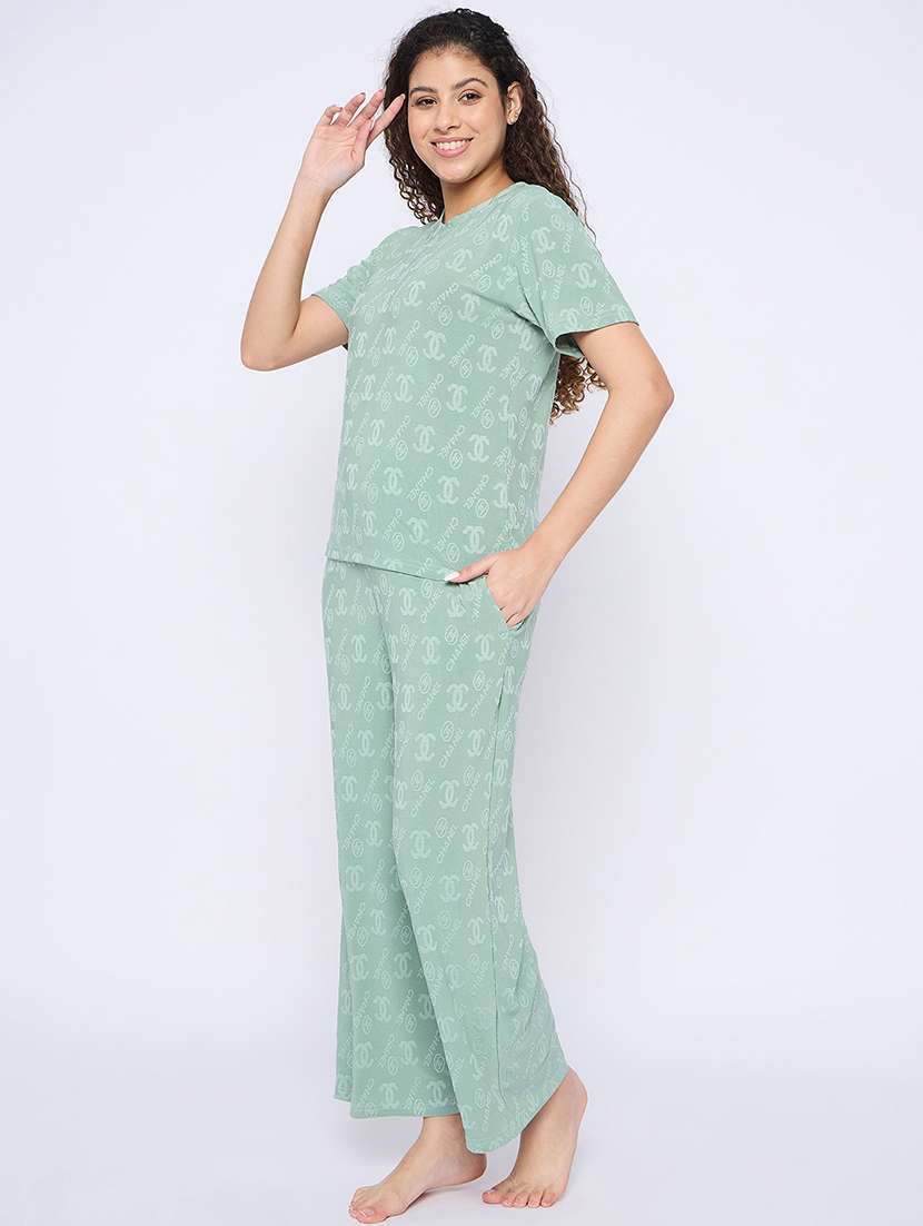 women printed nightwear pyjama set - 21765304 -  Standard Image - 2