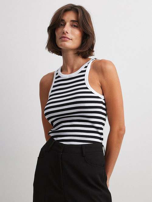 women striped sleeveless tank top 