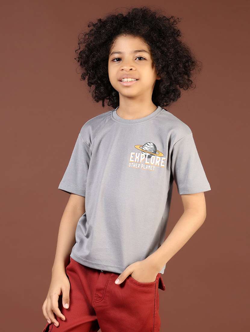 boys front & back printed round neck t-shirt - 21765346 -  Standard Image - 2