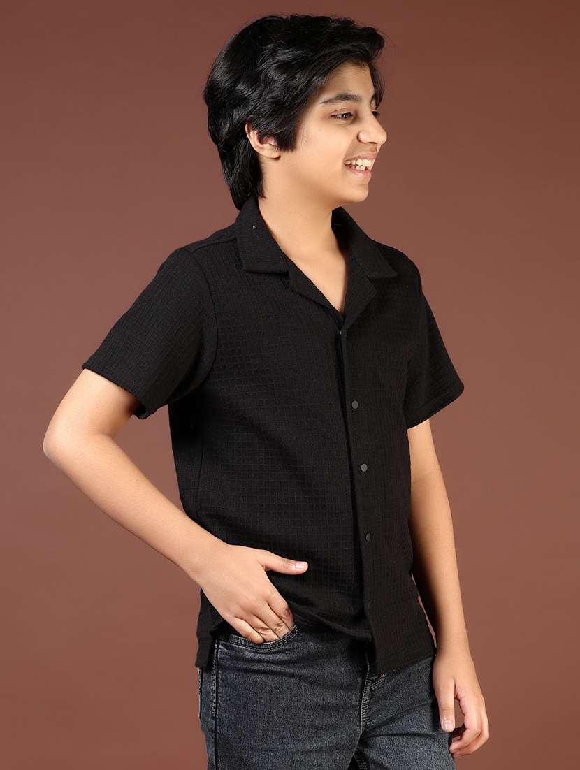boys solid short sleeve casual shirt - 21765349 - Standard Image - 2
