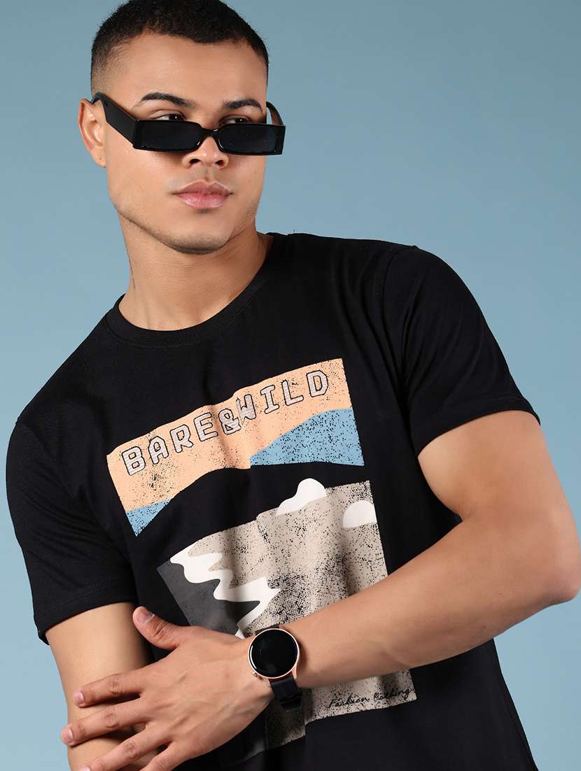 men printed short sleeve regular fit t-shirt - 21765351 -  Standard Image - 2
