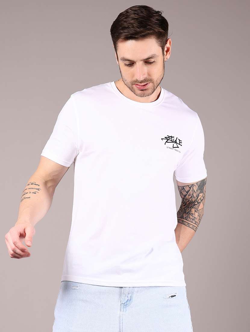 men front & back print round neck regular fit t-shirt - 21765357 -  Standard Image - 2