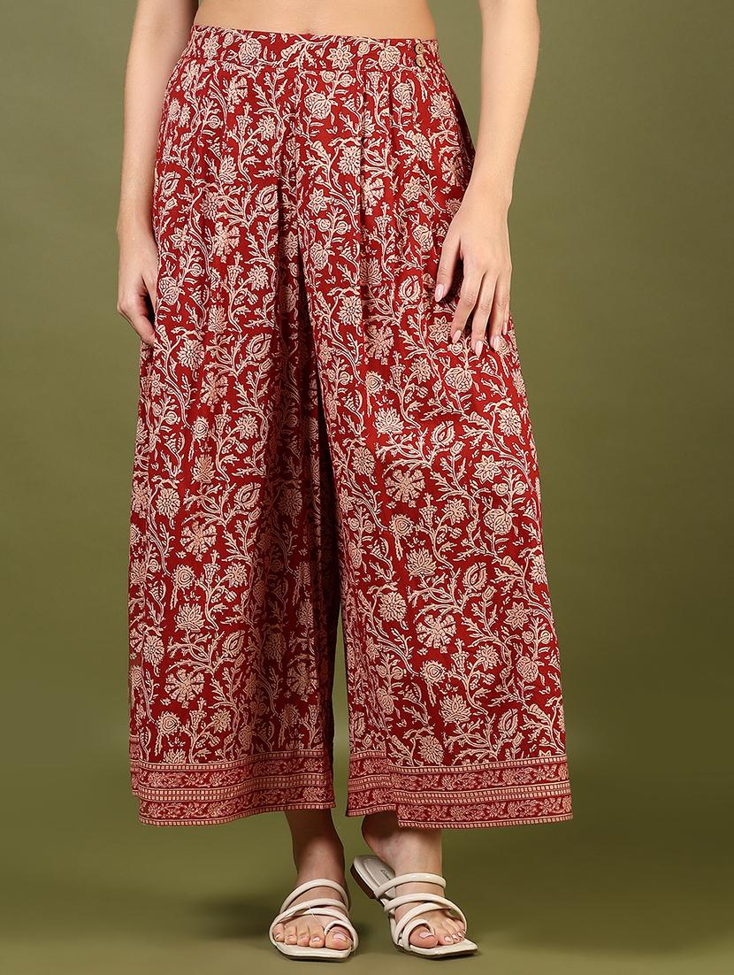 women printed mid rise flared palazzo - 21765387 - Zoom Image - 0