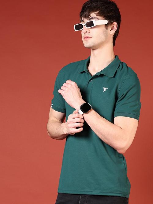 men solid short sleeve regular fit polo t-shirt - 21765504 - Standard Image - 0