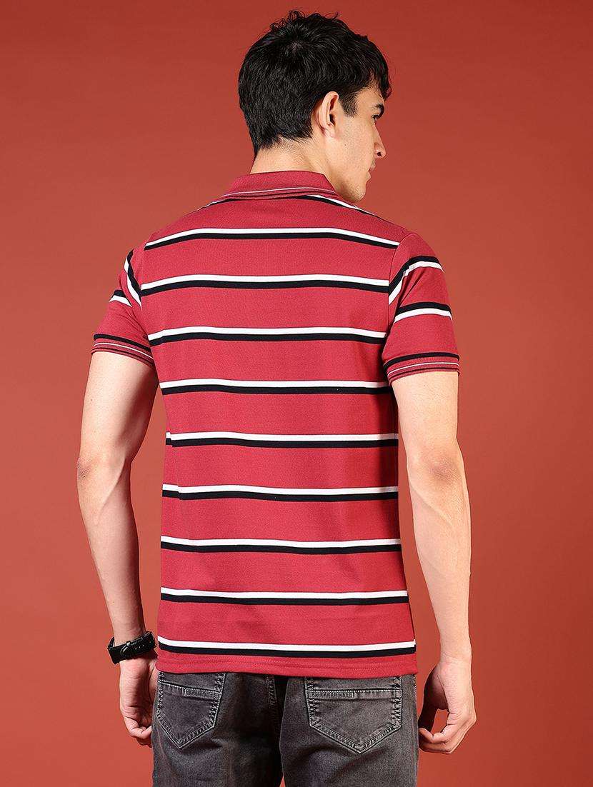 men striped short sleeve regular fit polo t-shirt - 21765517 - Standard Image - 2