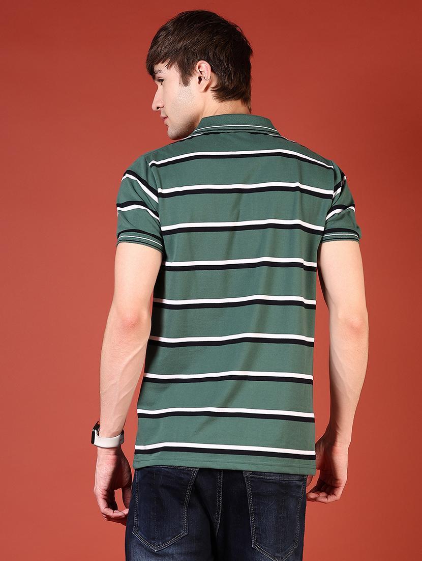 men striped short sleeve regular fit polo t-shirt - 21765519 - Standard Image - 2