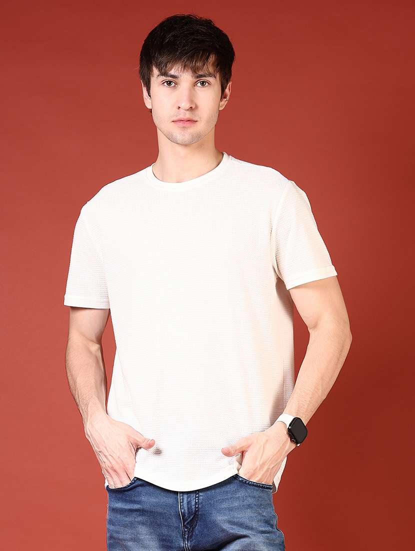 men off white short sleeve regular fit t-shirt