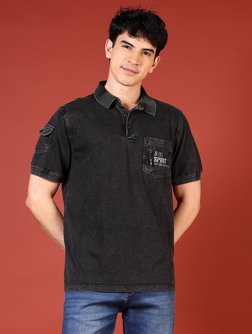 men grey short sleeve regular fit t-shirt - 21765607 - Zoom Image - 0
