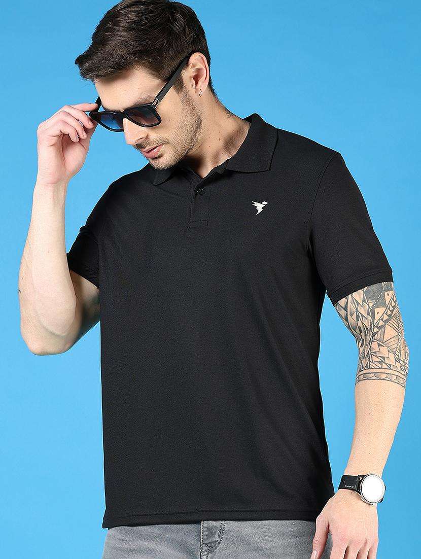 men solid short sleeve regular fit polo t-shirt