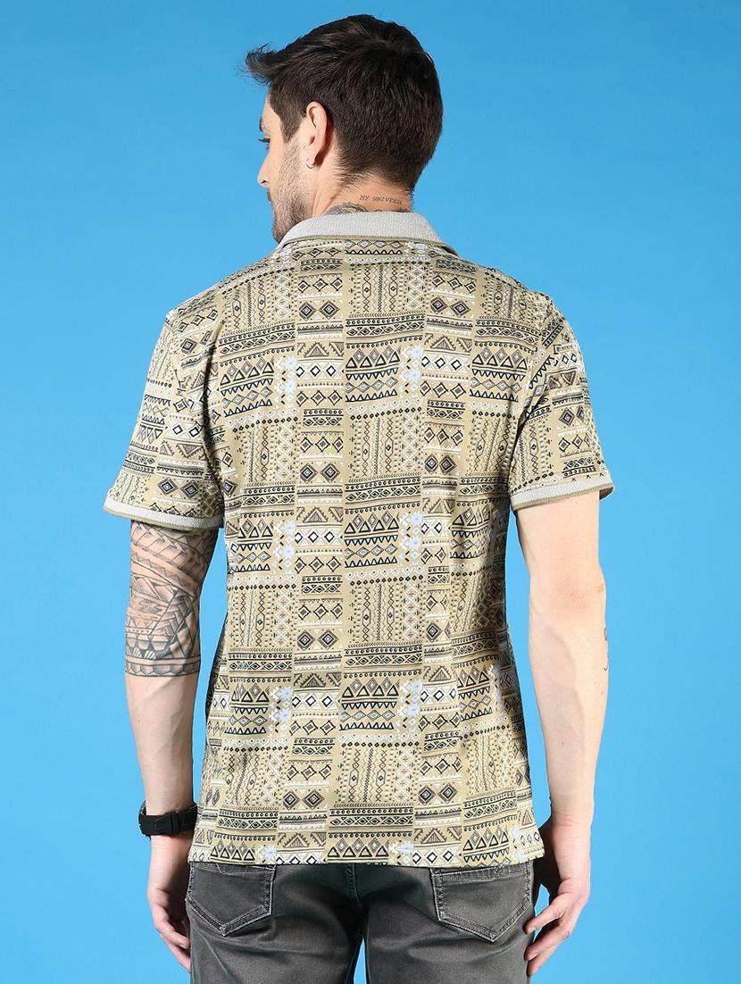 men printed short sleeve regular fit polo t-shirt - 21765651 -  Standard Image - 2