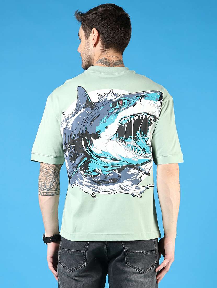 men short sleeves front & back print t-shirt - 21765660 - Standard Image - 2