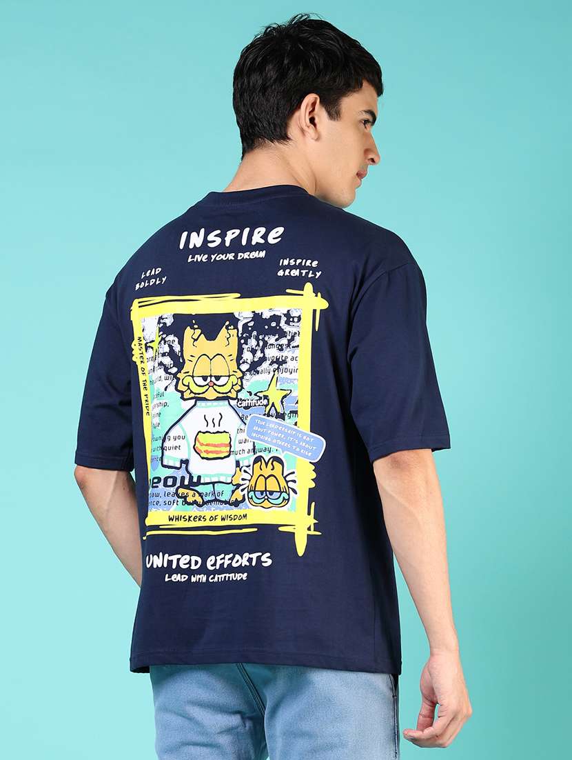 men short sleeves front & back print t-shirt - 21765663 -  Standard Image - 2