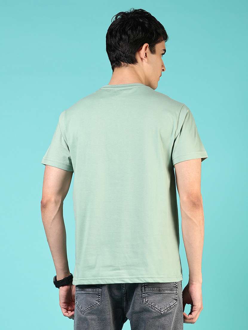 men round neck chest print t-shirt - 21765665 -  Standard Image - 2