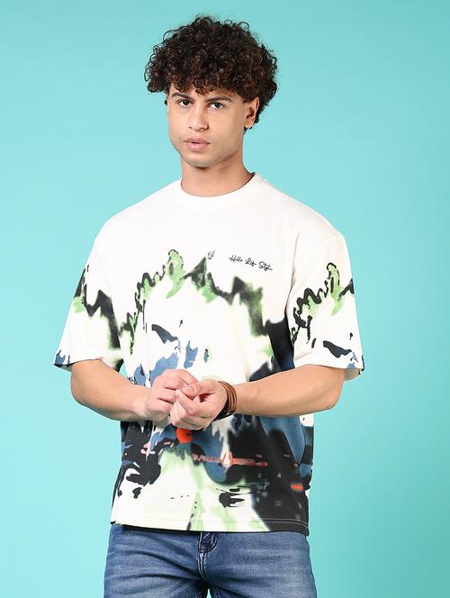 men round neck printed t-shirt - 21765669 - Standard Image - 0