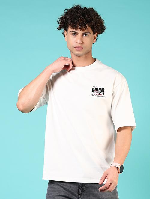 men round neck front & back print t-shirt - 21765672 -  Standard Image - 0