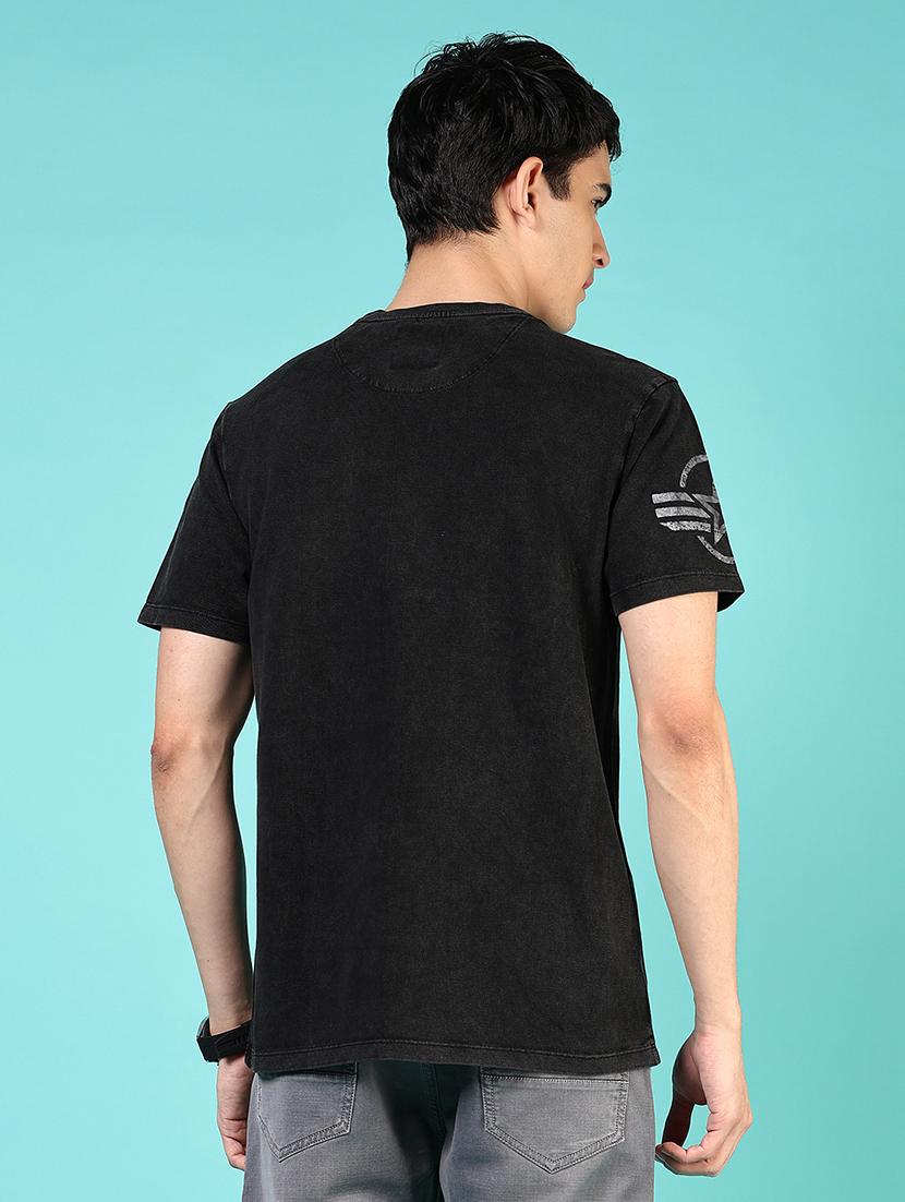 men round neck placement print t-shirt - 21765673 - Standard Image - 2