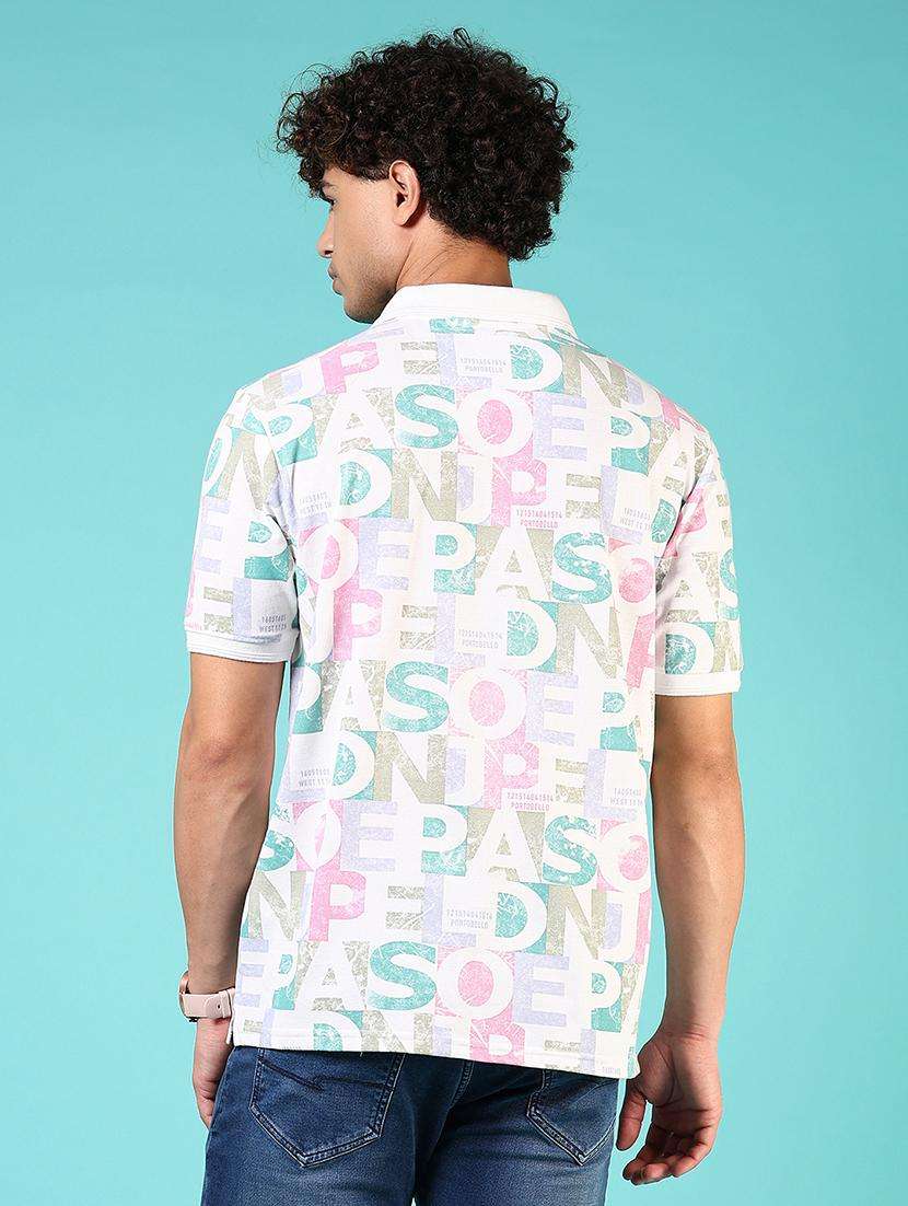 men printed short sleeve regular fit polo t-shirt - 21765675 - Standard Image - 2