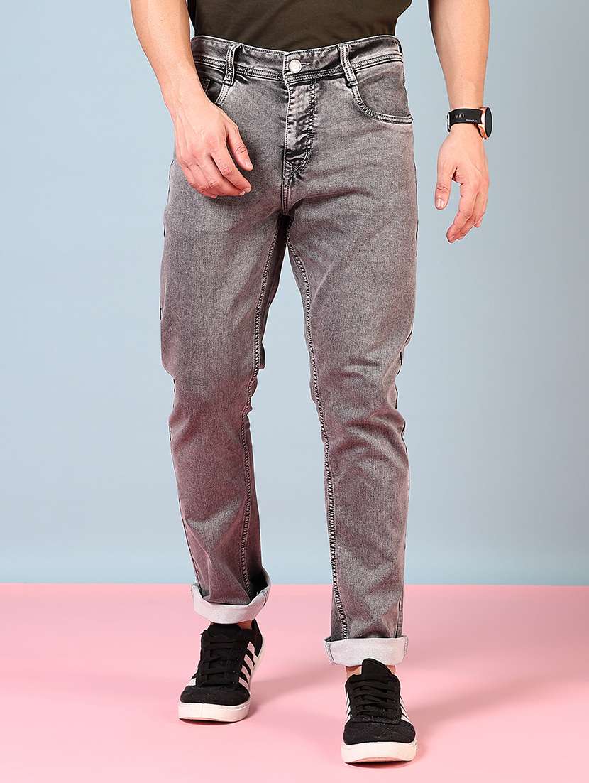 men solid mid rise slim fit jean