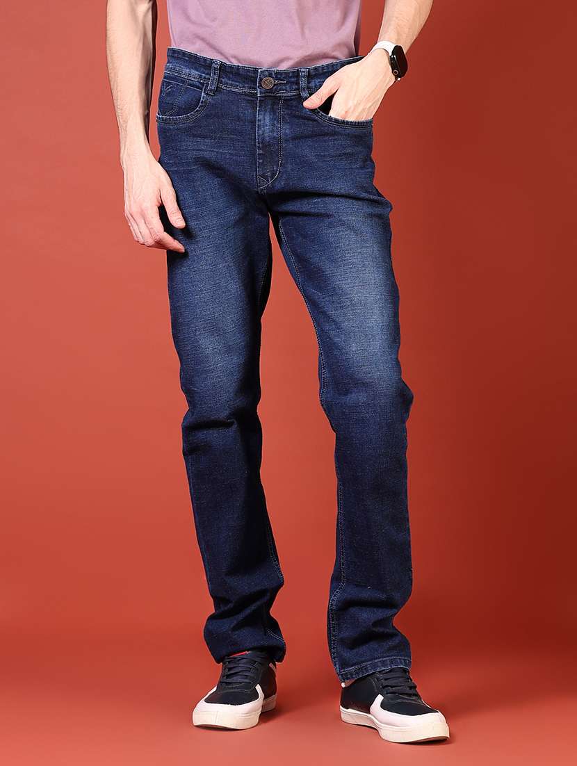 men solid mid rise slim fit jean