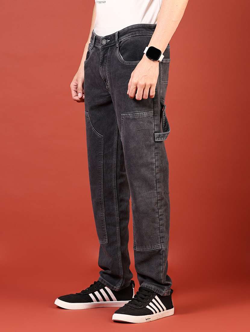 men solid mid rise cargo - 21765814 -  Standard Image - 2