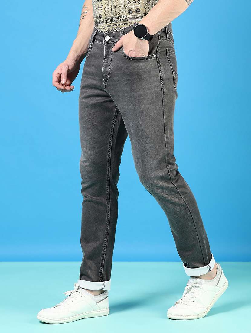 men solid mid rise slim fit jean - 21765827 -  Standard Image - 2