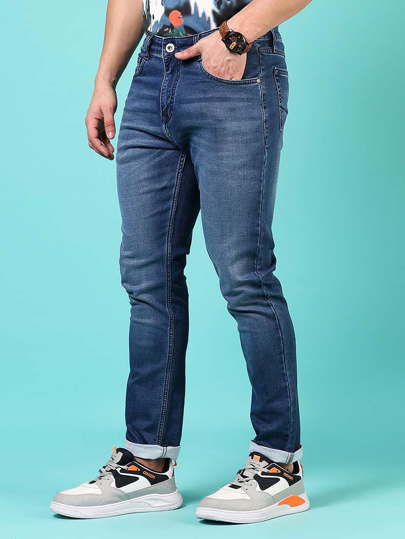 men solid mid rise slim fit jean - 21765869 -  Standard Image - 2