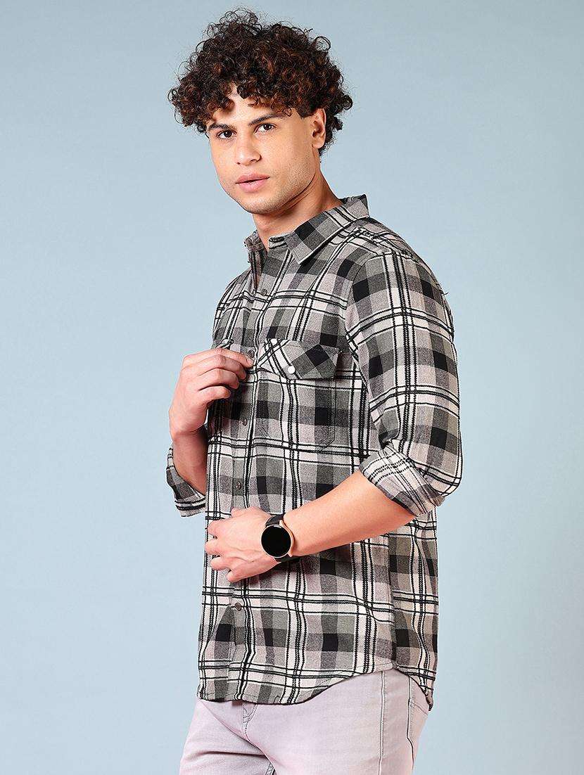 men checkered long sleeve regular fit casual shirt - 21765898 -  Standard Image - 2